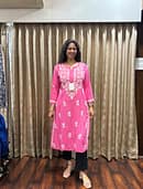 Pink Chikankari Kurta
