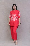 RED THREAD WORK CO-ORD SET