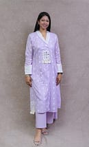 LAVENDER-GREY-PISTA KURTA SET