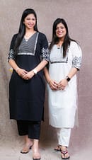 BLACK-WHITE MIRROR KURTA SETS