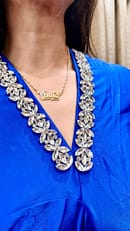 Pure Satin Silk With Heavy Stone Neck Work (Single pc)