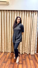 Linen Cotton Geometric Print Short Kurta