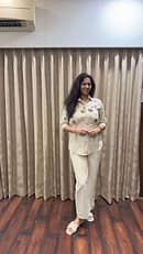 Weaved Pure Cotton Co-ord Set With Thread & Knot Highlighting On Shirt