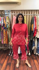 RED SHORT CO-ORD SET