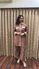 Warm coffee modern co-ord set