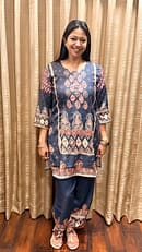 DARK BLUE PRINTED CO-ORD SET