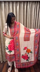 CREAM CREPE FULL SUIT