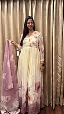 OFF-WHITE LONG GOWN ANARKALI
