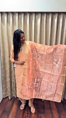 PEACH FULL SUIT WITH PRINTED DUPATTA