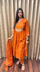 ORANGE ANARKALI FULL SUIT