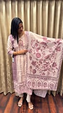 DUSTY ROSE AND CREAM FULL SUIT