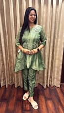 GREEN METALLIC CO-ORD SET