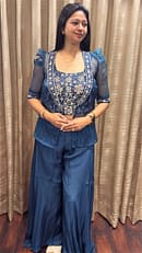 TEAL BLUE INDO-WESTERN 3PC