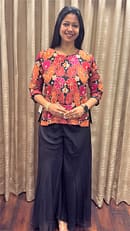 COLOURFULL SEQUENCE TOP WITH PLAZZO