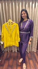 INDO-WESTERN PURPLE/YELLOW 3PC SET