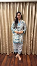 BLUE-WHITE CO-ORD SET