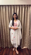 WHITE COLOURFUL FLOWER FULL SUIT