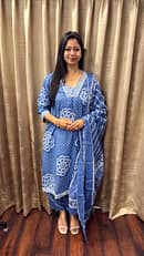 BLUE BANDHANI FULL SUIT