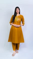 MUSTARD KURTA SET