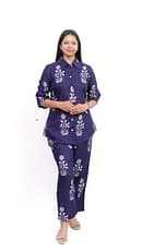 Royal Blue Leaf Co-ord Set