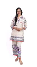 Off White Leaf Crepe Co-ord Set