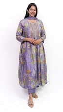 Lavender Slit Floral Full Suit