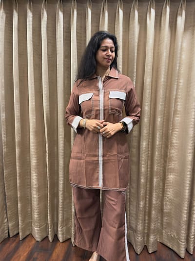 Warm coffee modern co-ord set