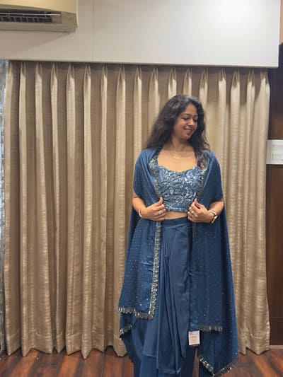 Deep Teal Blue Drape Set