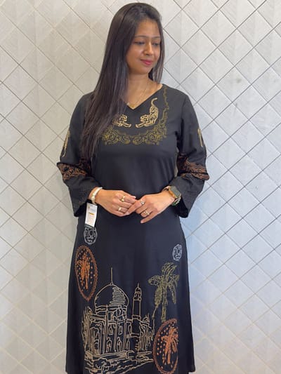 BLACK LONG KURTA WITH PLAZO