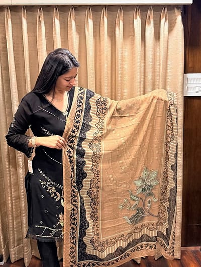 BLACK FULL SUIT WITH DETAILING ALL OVER