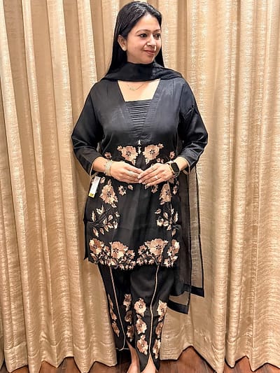 BLACK INDO-WESTERN FULL SUIT