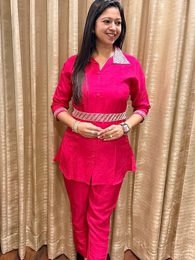 HOT PINK CO-ORD SET WITH BELT