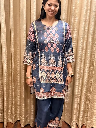 DARK BLUE PRINTED CO-ORD SET