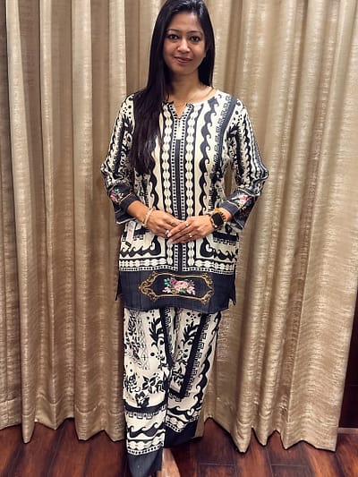 BLACK-WHITE CO-ORD SET