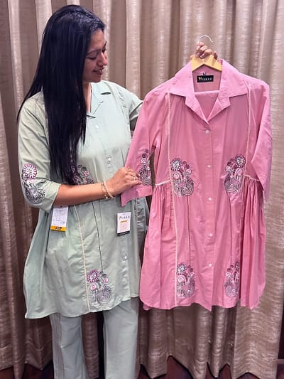 MINT GREEN/BABY PINK COTTON CO-ORD SET