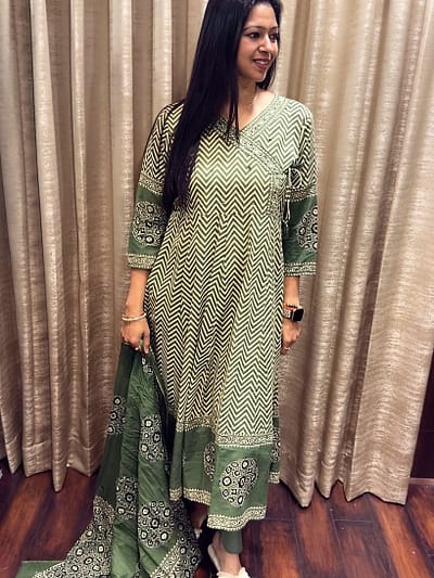 GEOMETRICAL COTTON FULL SUIT