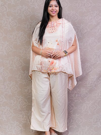 PEACH KAFTAN CO-ORD SET