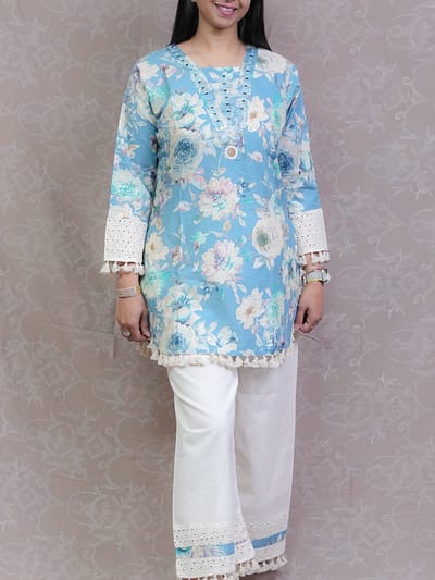 SKY BLUE BOHO DESIGN CO-ORD SET