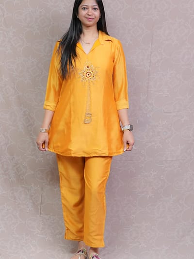 MUSTARD SHIMMER CO-ORD SET