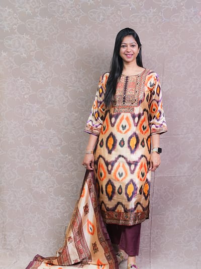 BROWN GAJJI FULL SUIT