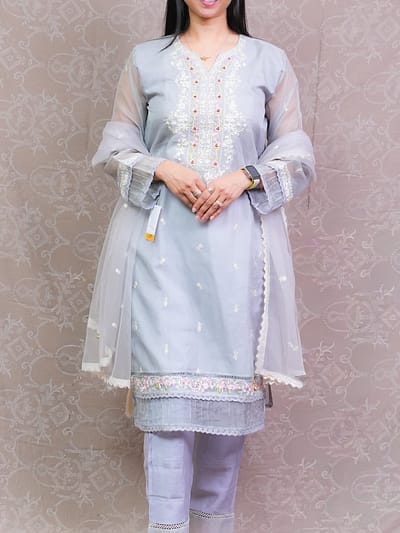 GREY TISSUE FULL SUIT