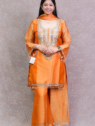 ORANGE SHIMMER ETHNIC WEAR
