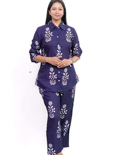 Royal Blue Leaf Co-ord Set