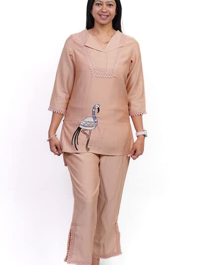 Peach Flamingo Co-ord Set