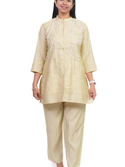 IVORY/MINT CO-ORD SET MOTI WORK