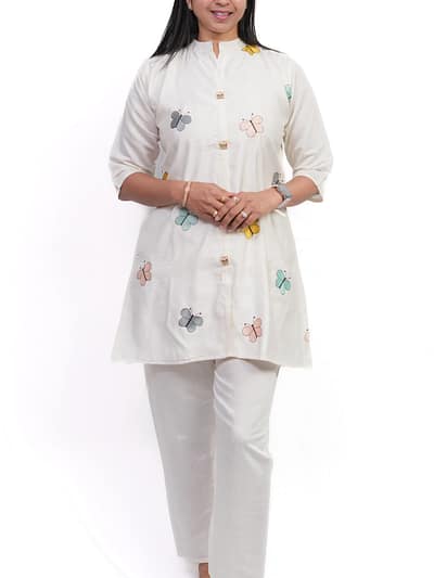 White Butterfly Co-ord Set