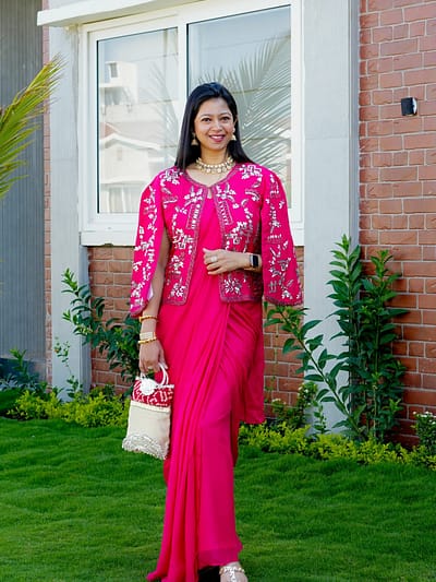 Hot Pink Drape with Jacket